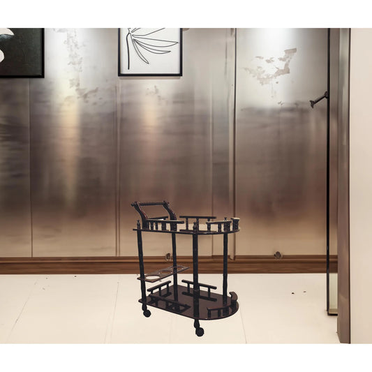 24\" HMS Dark Brown Rolling Bar Cart Kitchen Islands & Carts Product