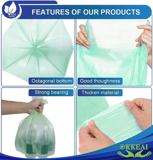 120 Count Small Trash Bags  3 Gallon/10 Liter Light Green Waste Bin Liners for Bathroom Kitchen Office, 2-4 Gal Compatible