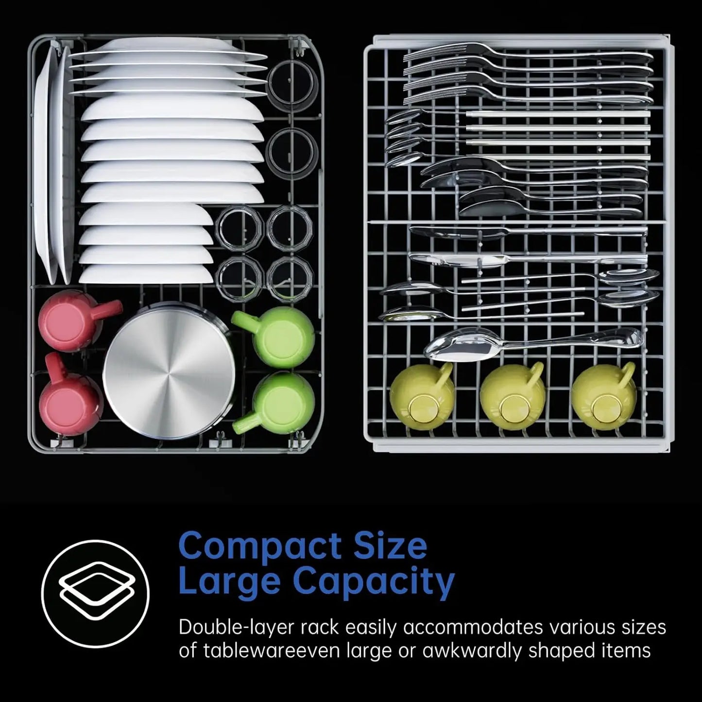 Countertop Dishwasher, Large Capacity, Compact for Small Kitchen, No Installation, Limited Time Promotion, Black Friday Sale