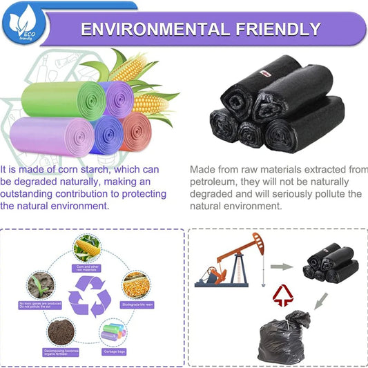 1.5 Gallon Trash Bags Small Bathroom Garbage Bags, Unscented Wastebasket Liners, Strong Kitchen Garbage Bags Colorful Bin Bags