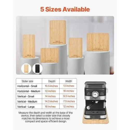 W2B VEVOR 14.5 X 7.5 in Kitchen Appliance Slider Sliding Tray for Countertop
