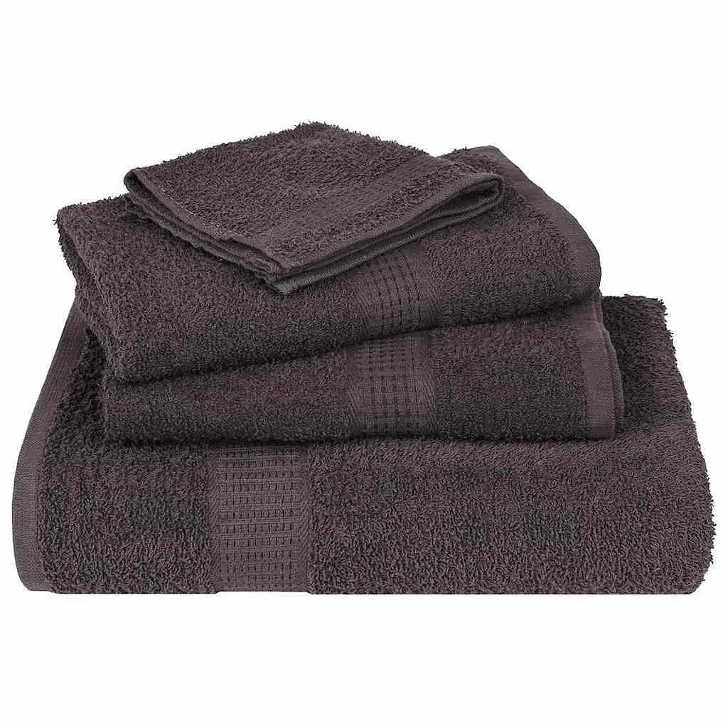 W2B VidaXL Anthracite 100% Cotton Small Soap Towel Set of 10 for Kitchen Use