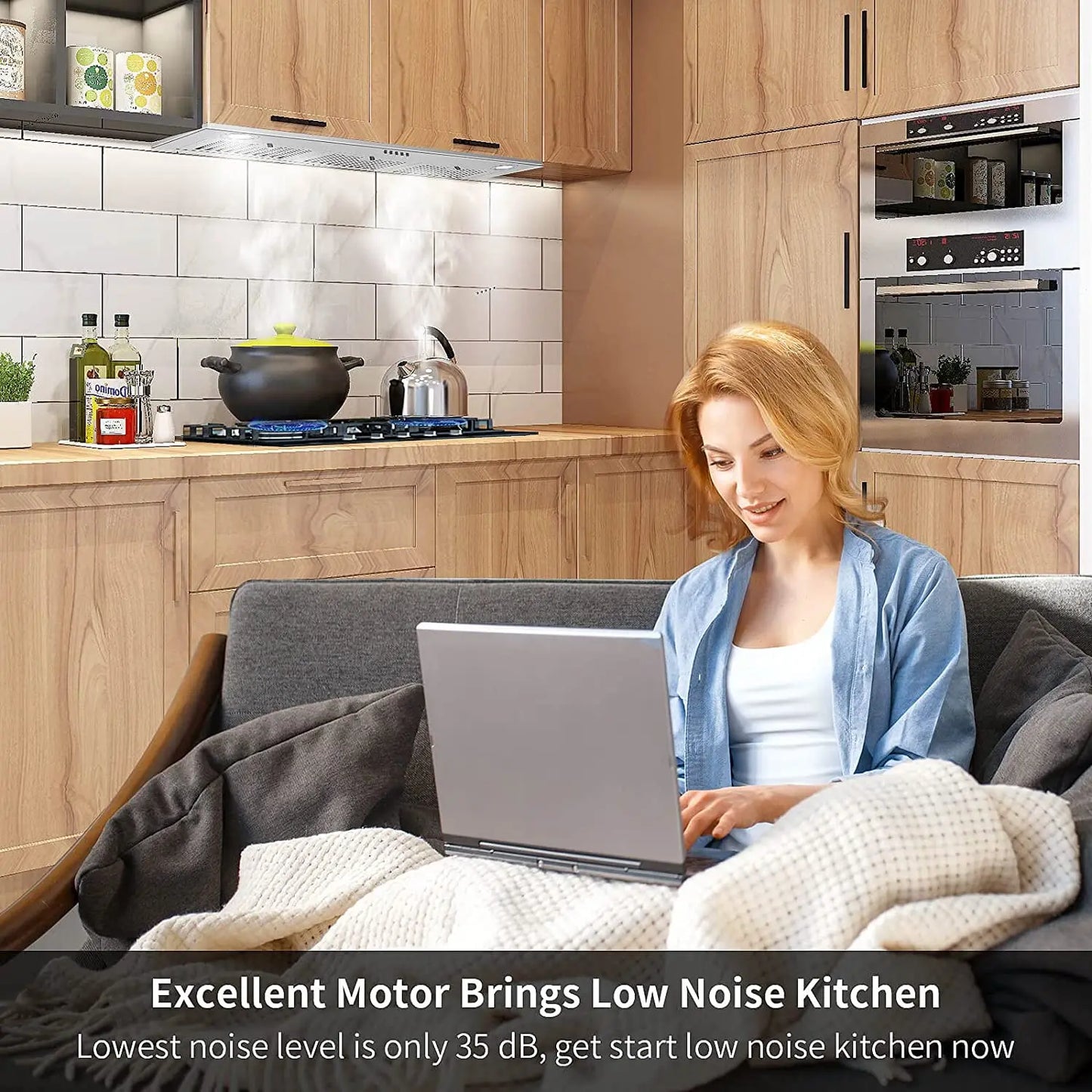 Range Hood Insert 36 Inch 600CFM Stainless Steel Household Built-in Vent Hood , Kitchen Ventilation Stove Exhaust Fan,