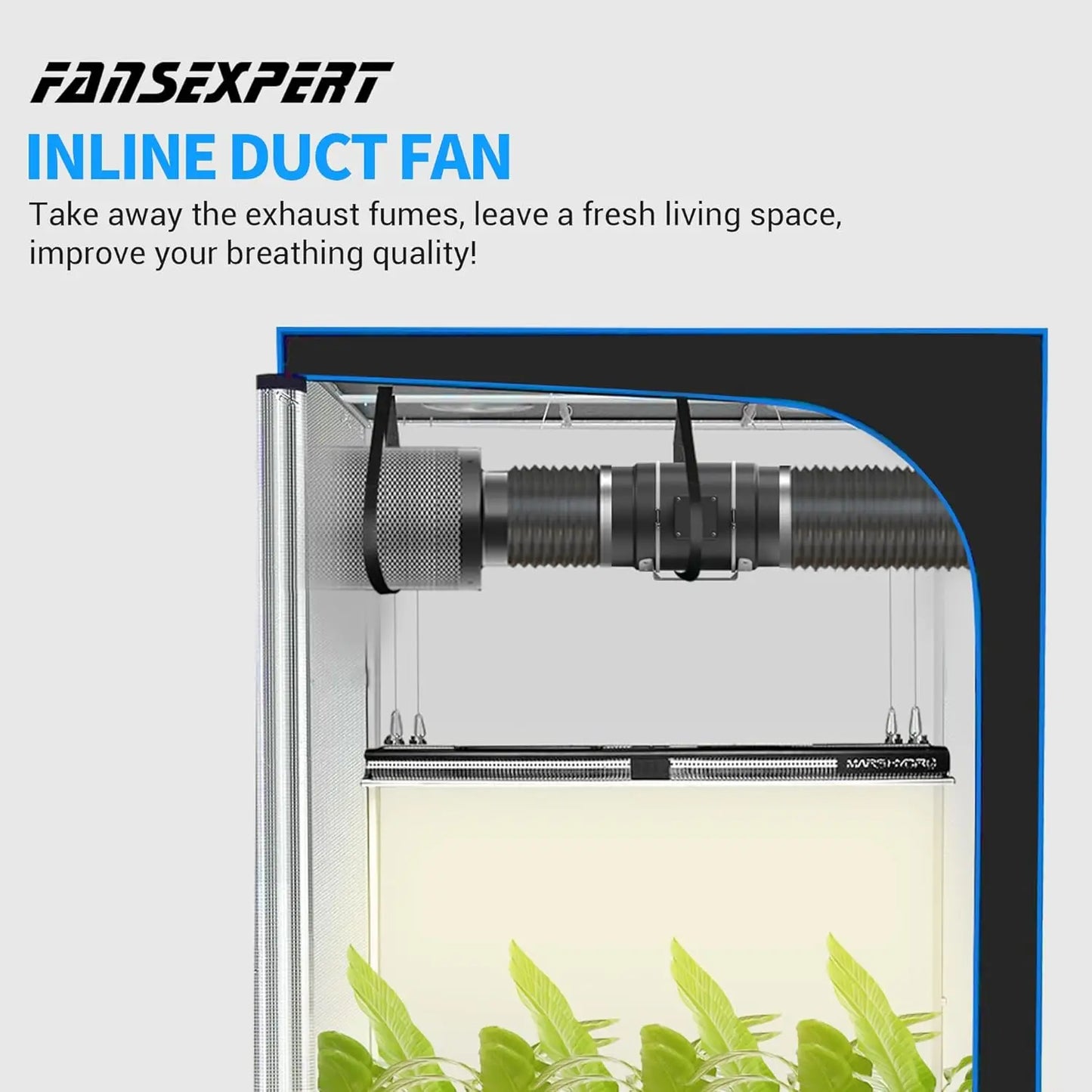 LONGWELL CE Rohs Silent 4'' EC Inline Duct Fan Exhaust Home Duct Ventilation Fan for Bathroom Kitchen Basement Hydroponics