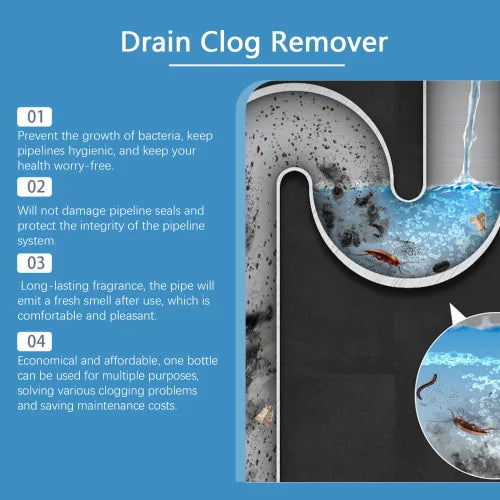 Jue-Fish Clogging Remover Sink Drain Kitchen Toilet Pipe Odor Cleaning