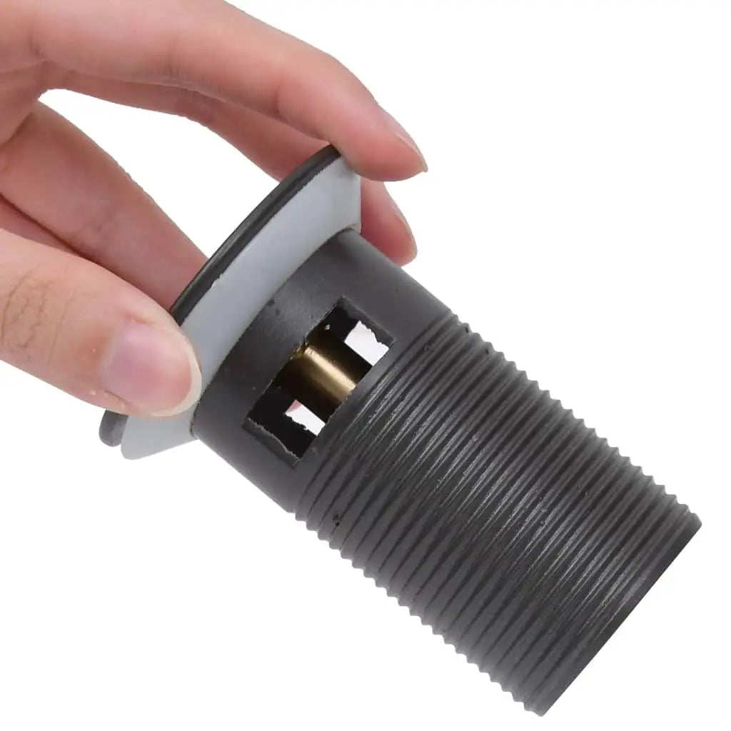 W2B VidaXL Grey 2.5x2.5x3.6\" Push Drain with Overflow Function for Kitchen and Bathroom Sinks and Basins