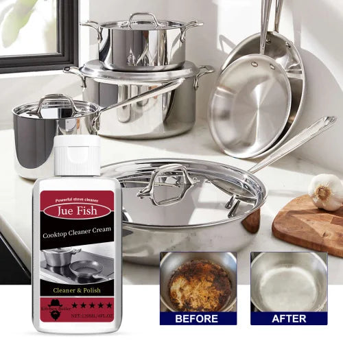 Jue-Fish Cooktop Cleaner Cream  Wash Kitchen Stove Basin Oil Stains And To Remove Black Dirt At The