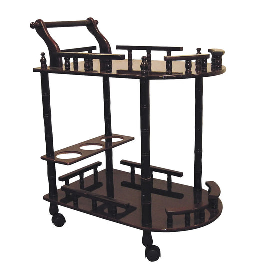 24\" HMS Dark Brown Rolling Bar Cart Kitchen Islands & Carts Product