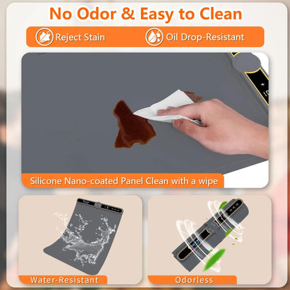 Heated Portable Eco-friendly Adjustable Temperature Fold Food Warming Tray Warm Mat for Kitchen Dining Room Desktop