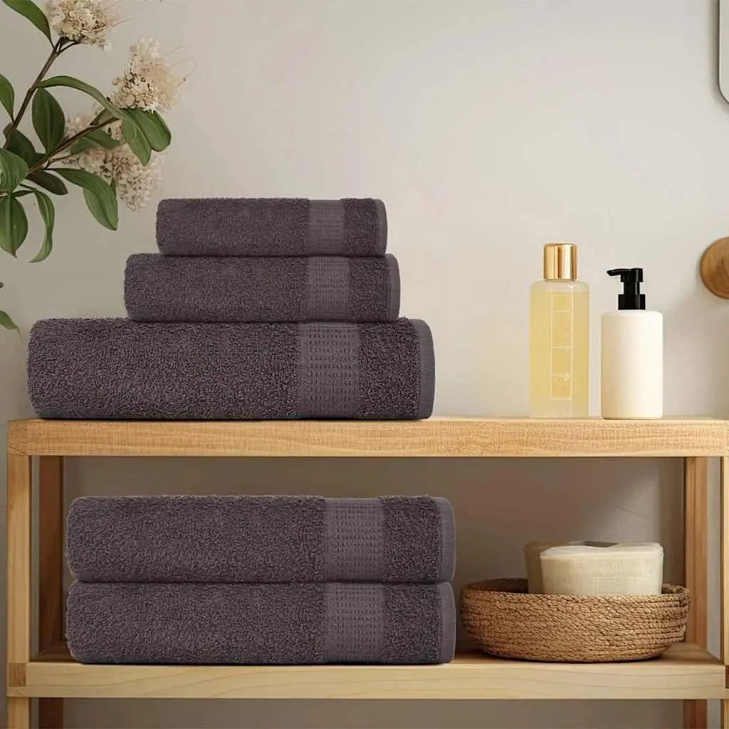 W2B VidaXL Anthracite 100% Cotton Small Soap Towel Set of 10 for Kitchen Use