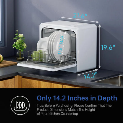 Countertop Dishwasher, Large Capacity, Compact for Small Kitchen, No Installation, Limited Time Promotion, Black Friday Sale