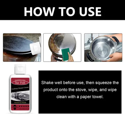 Jue-Fish Cooktop Cleaner Cream  Wash Kitchen Stove Basin Oil Stains And To Remove Black Dirt At The