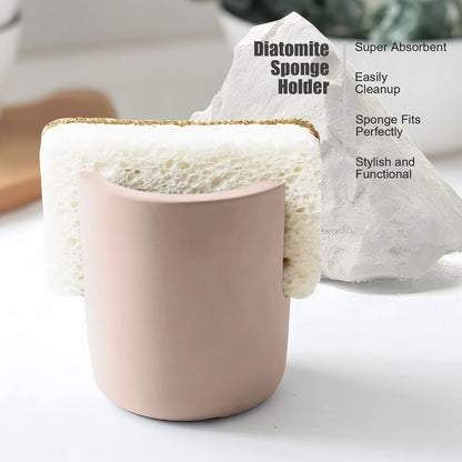 Diatomaceous Earth Sponge Holder Diatomite Sponge Rack for Kitchen and Bathroom