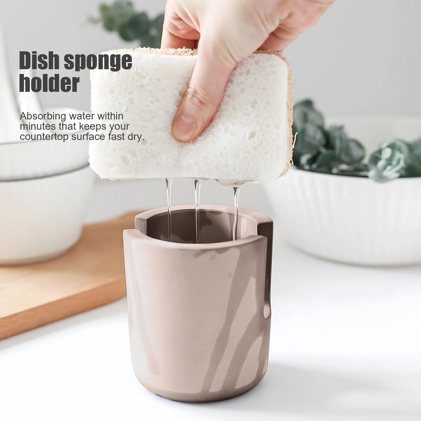 Diatomaceous Earth Sponge Holder Diatomite Sponge Rack for Kitchen and Bathroom