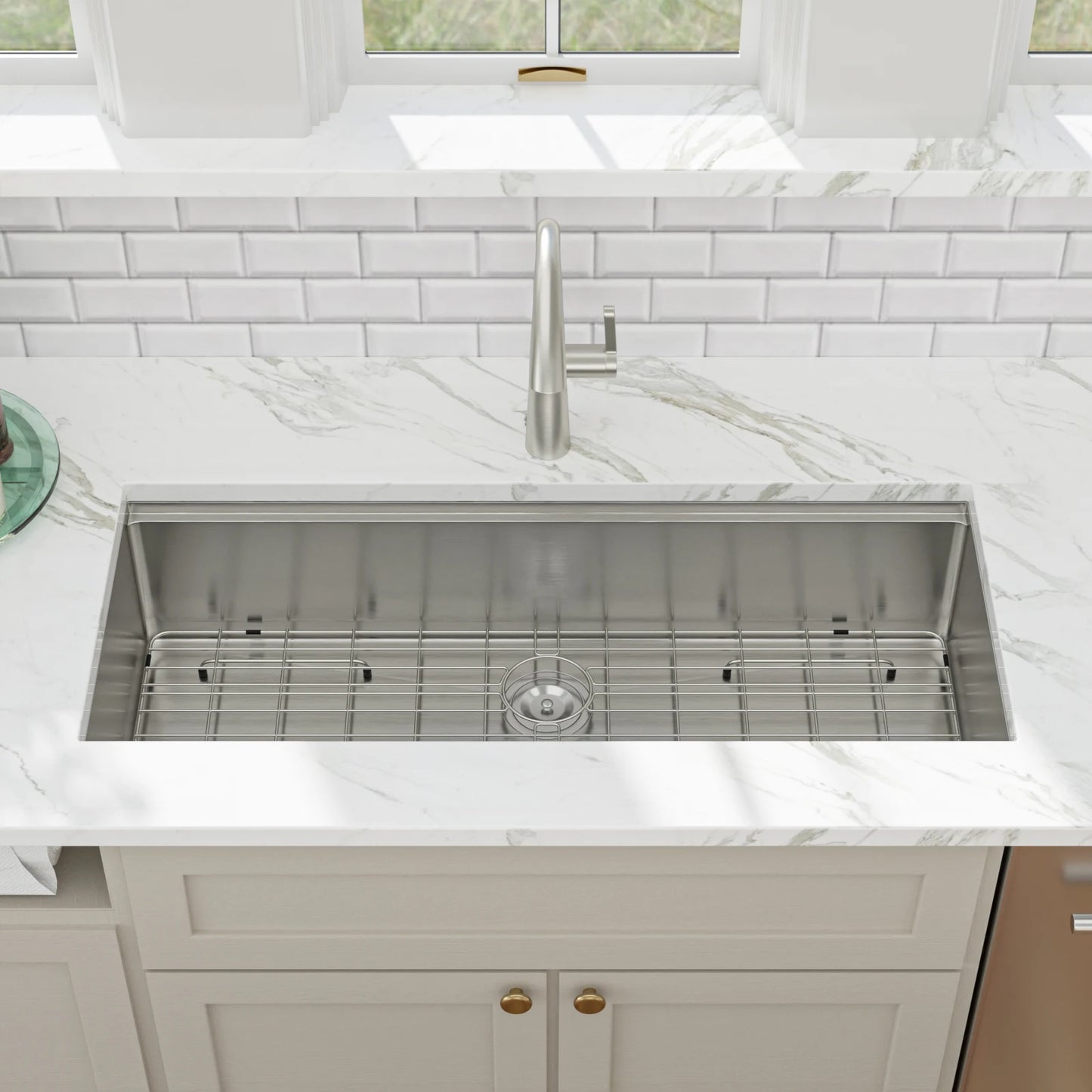 US Shipping SUS304 Material 45 Inch Undermount Stainless Steel Kitchen Sink Handmade Single Bowl