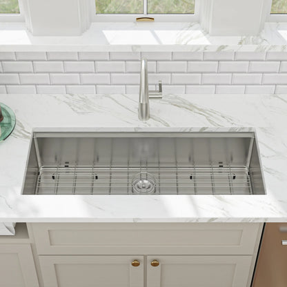 US Shipping SUS304 Material 45 Inch Undermount Stainless Steel Kitchen Sink Handmade Single Bowl