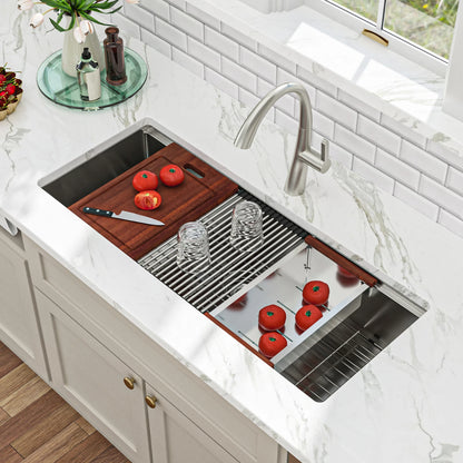 US Shipping SUS304 Material 45 Inch Undermount Stainless Steel Kitchen Sink Handmade Single Bowl