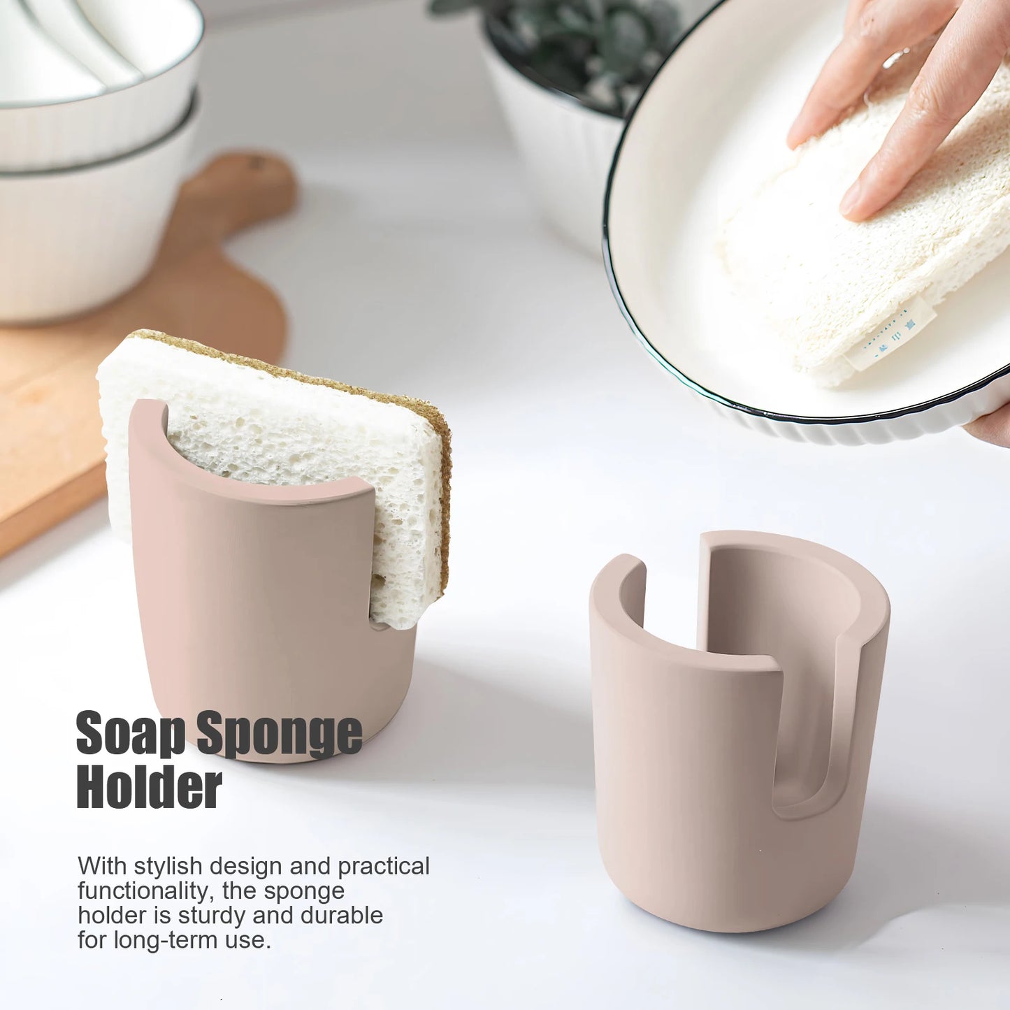 Diatomaceous Earth Sponge Holder Diatomite Sponge Rack for Kitchen and Bathroom
