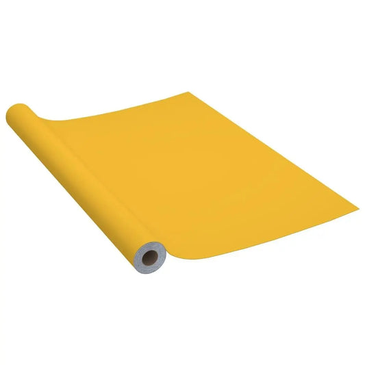 W2B VidaXL Modern Gold Self-Adhesive Furniture Film 196.9x35.4" High Gloss PVC for Apartment/Kitchen/Home Embossed Opaque Finish